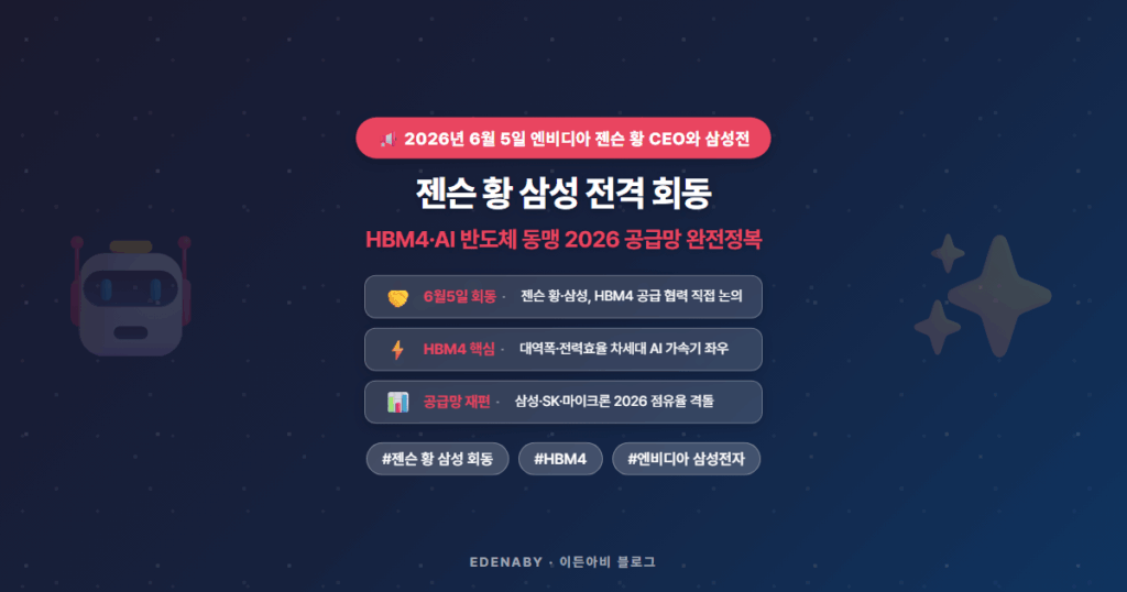 젠슨 황 삼성 전격 회동|HBM4·AI 반도체 동맹 2026 공급망 완전정복