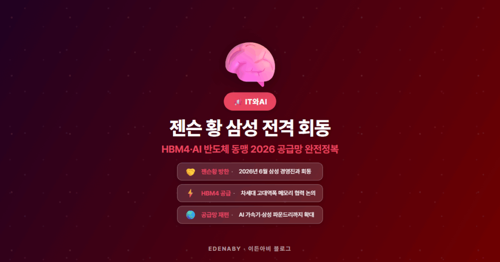 젠슨 황 삼성 전격 회동|HBM4·AI 반도체 동맹 2026 공급망 완전정복